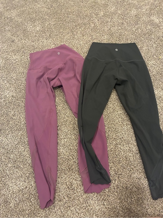 Pants - Lululemon Wunder Under Leggings - Plum and Black